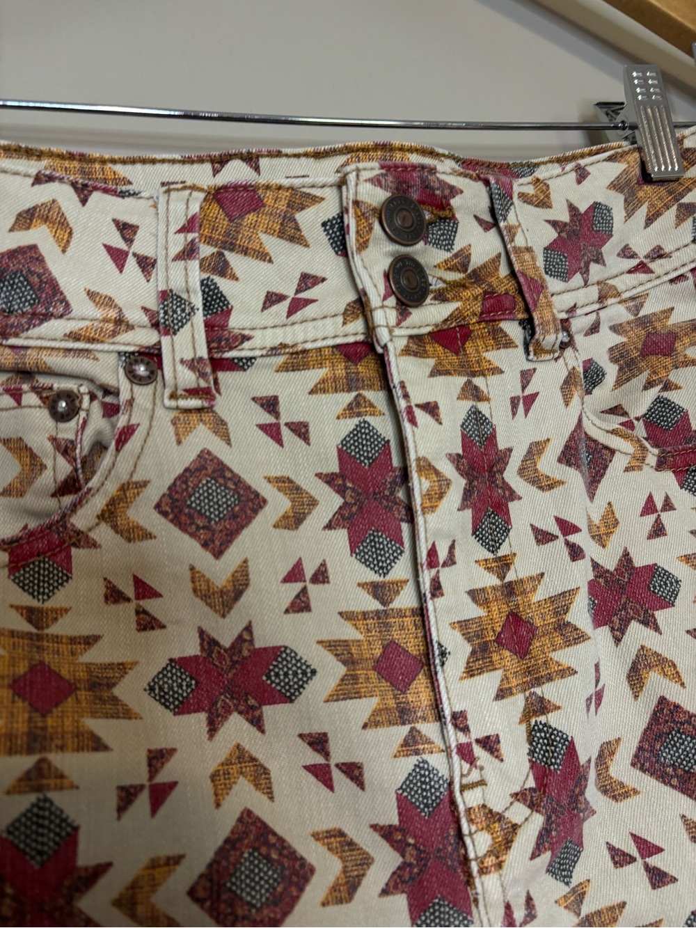 We The Free Wild Child Jeans with Aztec Geometric Print - Picture 5 of 9